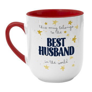 This mug belongs to the BEST HUSBAND  in the world!, Κούπα κεραμική tapered 260ml