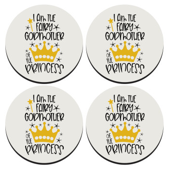 I am the fairy Godmother of the Princess, SET of 4 round wooden coasters (9cm)