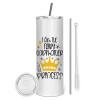 Tumbler stainless steel 600ml, with metal straw & cleaning brush
