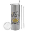Tumbler stainless steel Silver 600ml, with metal straw & cleaning brush