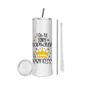 I am the fairy Godmother of the Princess, Eco friendly stainless steel tumbler 600ml, with metal straw & cleaning brush