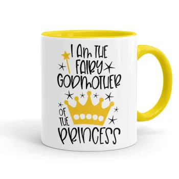 I am the fairy Godmother of the Princess, Κούπα χρωματιστή κίτρινη, κεραμική, 330ml