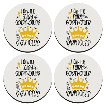 I am the fairy Godmother of the Princess, SET of 4 round wooden coasters (9cm)