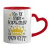 Mug heart red handle, ceramic, 330ml