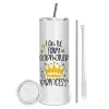 Tumbler stainless steel 600ml, with metal straw & cleaning brush