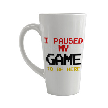 I paused my game to be here, Κούπα κωνική Latte Μεγάλη, κεραμική, 450ml
