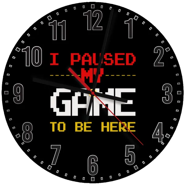I paused my game to be here — Wooden wall clock (30cm)