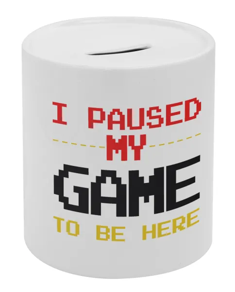 I paused my game to be here — Porcelain money box with stopper