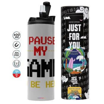 I paused my game to be here, Tumbler stainless steel GREY 600ml