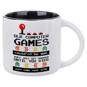 OLD computer games couldn't be won just like real life!, Κούπα κεραμική 400ml Λευκή/Μαύρη