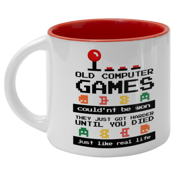 OLD computer games couldn't be won just like real life!, Κούπα κεραμική 400ml Λευκή/Κόκκινη
