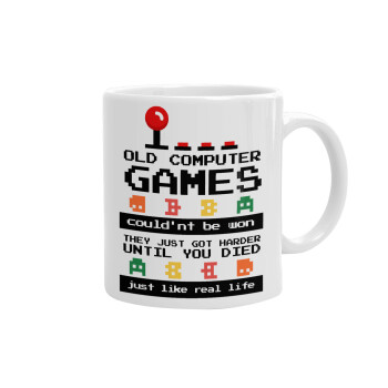 OLD computer games couldn't be won just like real life!, Ceramic coffee mug, 330ml