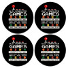 SET of 4 round wooden coasters (9cm)