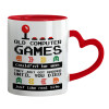 Mug heart red handle, ceramic, 330ml