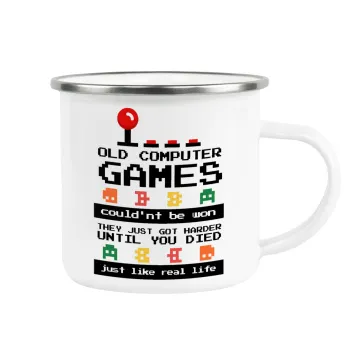 OLD computer games couldn't be won just like real life!, Κούπα Μεταλλική εμαγιέ λευκη 360ml