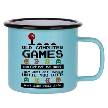 OLD computer games couldn't be won just like real life!, Κούπα Μεταλλική εμαγιέ ΜΑΤ σιέλ 360ml