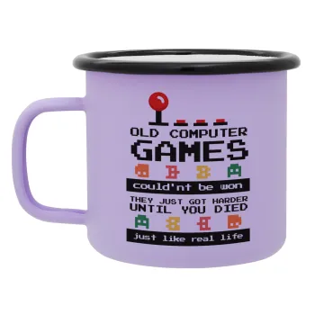 OLD computer games couldn't be won just like real life!, Κούπα Μεταλλική εμαγιέ ΜΑΤ Light Pastel Purple 360ml