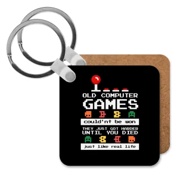 OLD computer games couldn't be won just like real life!, Μπρελόκ Ξύλινο τετράγωνο MDF