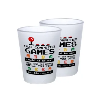 OLD computer games couldn't be won just like real life!, Σφηνοπότηρα γυάλινα 45ml του πάγου (2 τεμάχια)