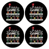 SET of 4 round wooden coasters (9cm)
