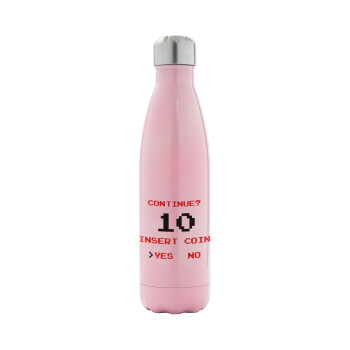 Continue? YES - NO, Metal mug thermos Pink Iridiscent (Stainless steel), double wall, 500ml