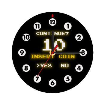 Continue? YES - NO, Wooden wall clock (20cm)