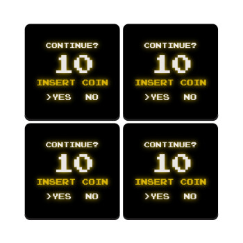 Continue? YES - NO, ΣΕΤ 4 Σουβέρ ξύλινα τετράγωνα (9cm)