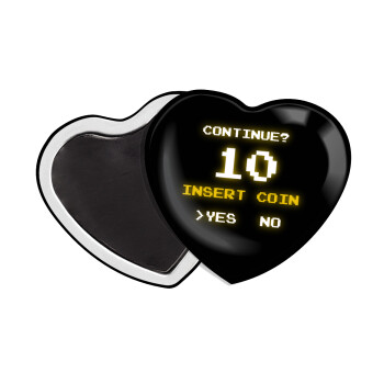 Continue? YES - NO, Μαγνητάκι καρδιά (57x52mm)