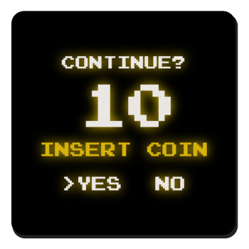 Continue? YES - NO, Τετράγωνο μαγνητάκι ξύλινο 9x9cm