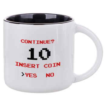 Continue? YES - NO, Κούπα κεραμική 400ml Λευκή/Μαύρη