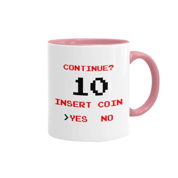 Continue? YES - NO, Mug colored pink, ceramic, 330ml