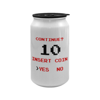 Continue? YES - NO, Κούπα ταξιδιού μεταλλική με καπάκι (tin-can) 500ml