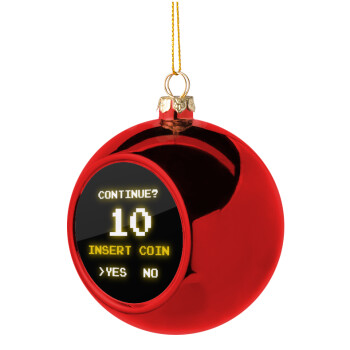 Continue? YES - NO, Christmas tree ball Red 8cm