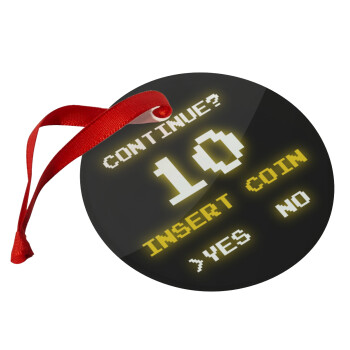 Continue? YES - NO, Στολίδι Χριστουγεννιάτικο στολίδι γυάλινο 9cm