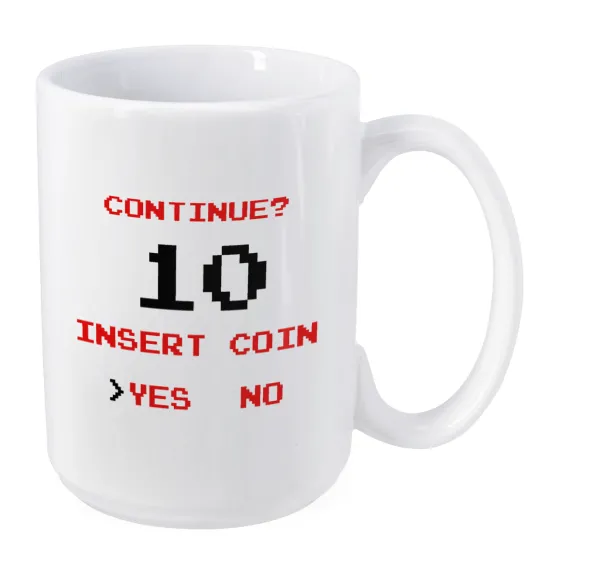 Continue? YES - NO — Mega mug, ceramic, 450ml