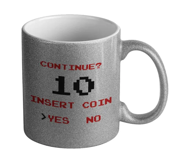 Continue? YES - NO — Glitter Ασημένια