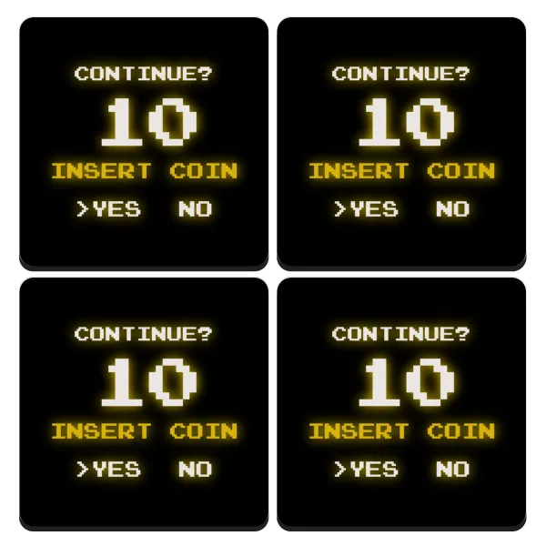 Continue? YES - NO — Σουβέρ ξύλινα τετράγωνα (9cm)