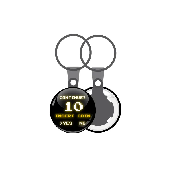 Continue? YES - NO — Mini keychain, 2.5cm
