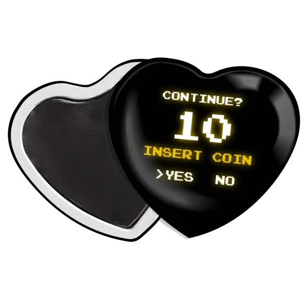 Continue? YES - NO — Heart magnet (57x52mm)