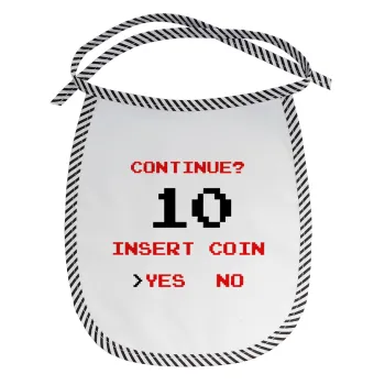 Continue? YES - NO, Σαλιάρα μωρού αλέκιαστη με κορδόνι Μαύρη