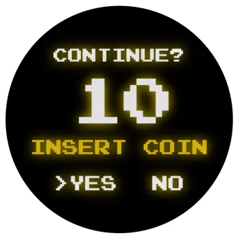 Continue? YES - NO, Mousepad Στρογγυλό 20cm