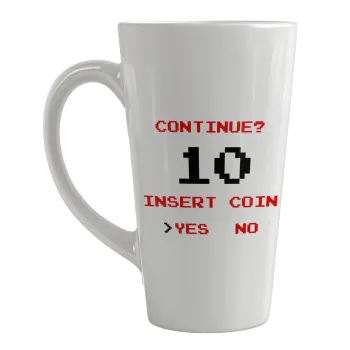 Continue? YES - NO, Κούπα κωνική Latte Μεγάλη, κεραμική, 450ml