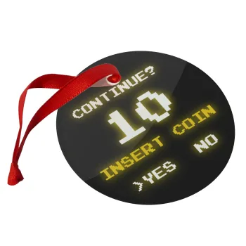 Continue? YES - NO, Christmas ornament glass 9cm