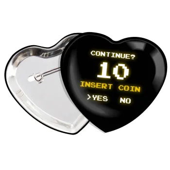 Continue? YES - NO, Κονκάρδα παραμάνα καρδιά (57x52mm)