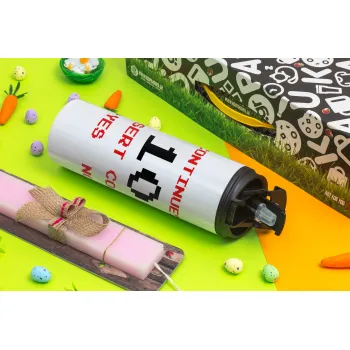 Continue? YES - NO, Πασχαλινή Λαμπάδα με Travel Tumbler θερμό με διπλό καπάκι (600ml, BPA free) & κερί αρωματικό πλακέ (30cm) (ΡΟΖ)