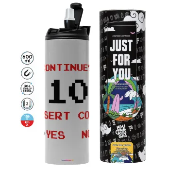 Continue? YES - NO, Tumbler stainless steel GREY 600ml
