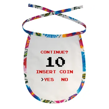 Continue? YES - NO, Σαλιάρα μωρού αλέκιαστη με κορδόνι Χρωματιστή