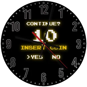 Continue? YES - NO, Ρολόι τοίχου ξύλινο (30cm)