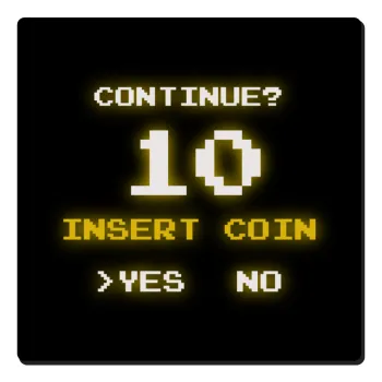 Continue? YES - NO, Τετράγωνο μαγνητάκι ξύλινο 6x6cm