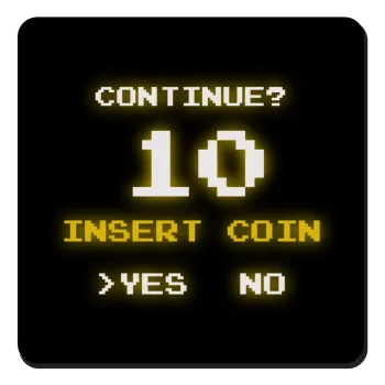 Continue? YES - NO, Τετράγωνο μαγνητάκι ξύλινο 9x9cm